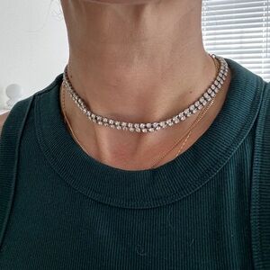 Vintage sparkly rhinestone crystal choker collar necklace